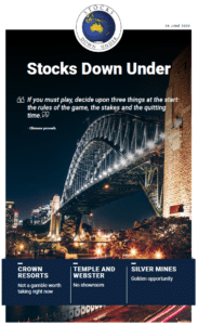 Stocks Down Under 26 June 2020: Crown Resorts, Temple and Webster, Silver Mines 2