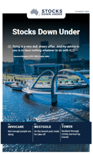 Stocks Down Under 10 August 2020: Invocare, WestGold, Tower 1
