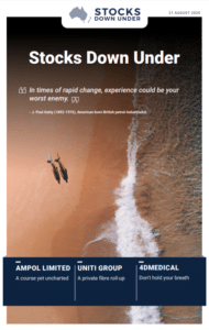 Stocks Down Under 21 August 2020: Ampol, Uniti Group, 4DMedical 1