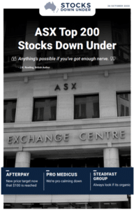 ASX Top 200 Stocks Down Under: Afterpay, Pro Medicus, Steadfast Group