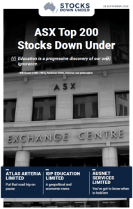 ASX Top 200 Stocks Down Under 28 September 2020: Atlas Arteria Limited, IDP Education Limited, Ausnet Services Limited 2
