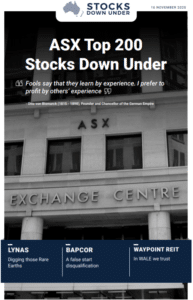 ASX Top 200 Stocks Down Under: Lynas, Bapcor, Waypoint REIT