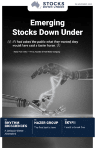 Emerging Stocks Down Under: Rhythm Biosciences, Hazer Group, Skyfii