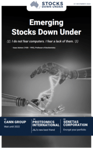 Emerging Stocks Down Under: Cann Group, Proteomics International, Senetas Corporation