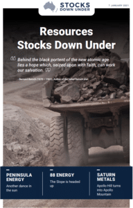 Resources Stocks Down Under: Peninsula Energy, 88 Energy, Saturn Metals