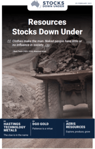 Resources Stocks Down Under: Hastings Technology Metals, DGO Gold, Aeris Resources