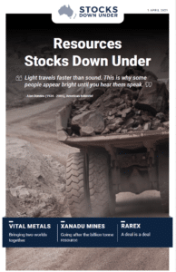 Resources Stocks Down Under: Vital Metals, Xanadu Mines, RareX