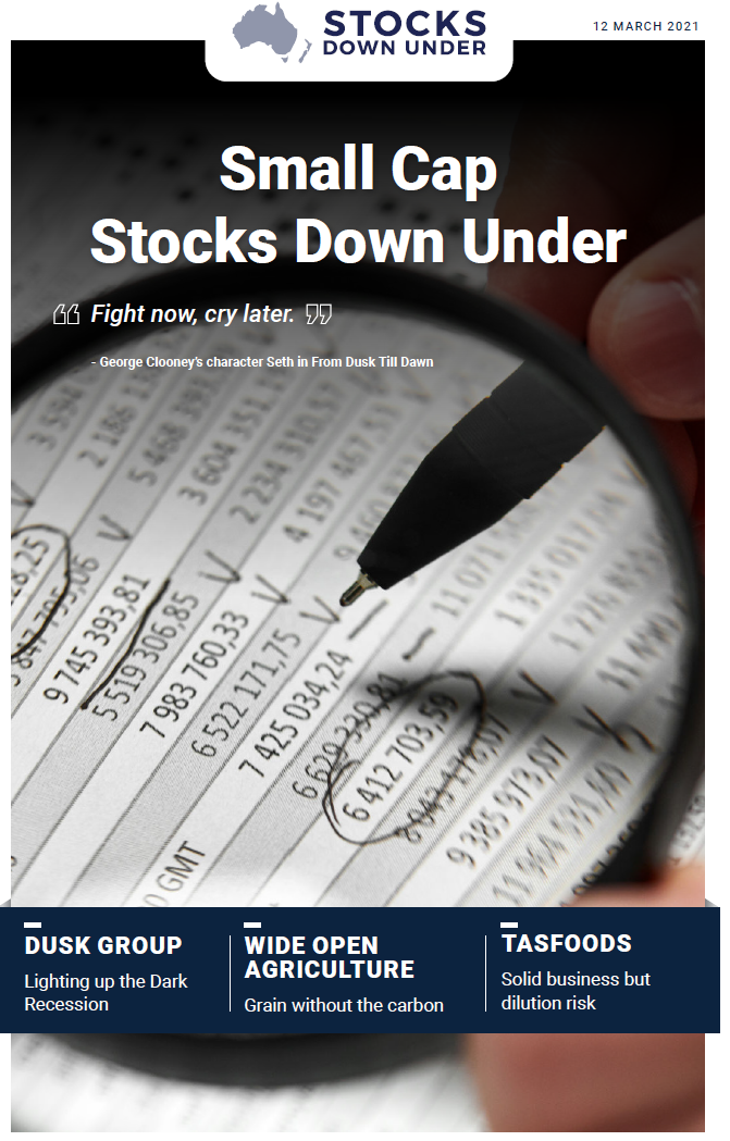 Small Cap Stocks Down Under: Dusk Group, Wide Open Agriculture, TasFoods