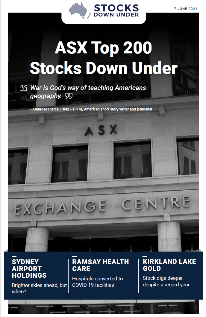 ASX Top 200 Stocks Down Under: Sydney Airport Holdings, Ramsay Health Care, Kirkland Lake Gold