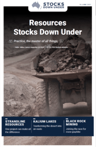 Resources Stocks Down Under: Strandline Resources, Kalium Lakes, Black Rock Mining