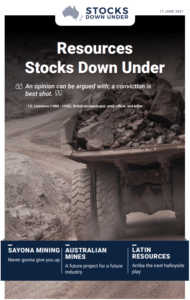Resources Stocks Down Under: Sayona Mining, Australian Mines, Latin Resources