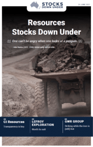 Resources Stocks Down Under: CI Resources, Lefroy Exploration, GWR Group