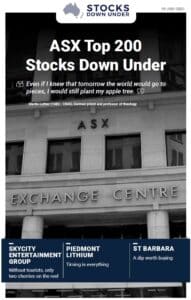 ASX Top 200 Stocks Down Under: Skycity Entertainment Group, Piedmont Lithium, St Barbara