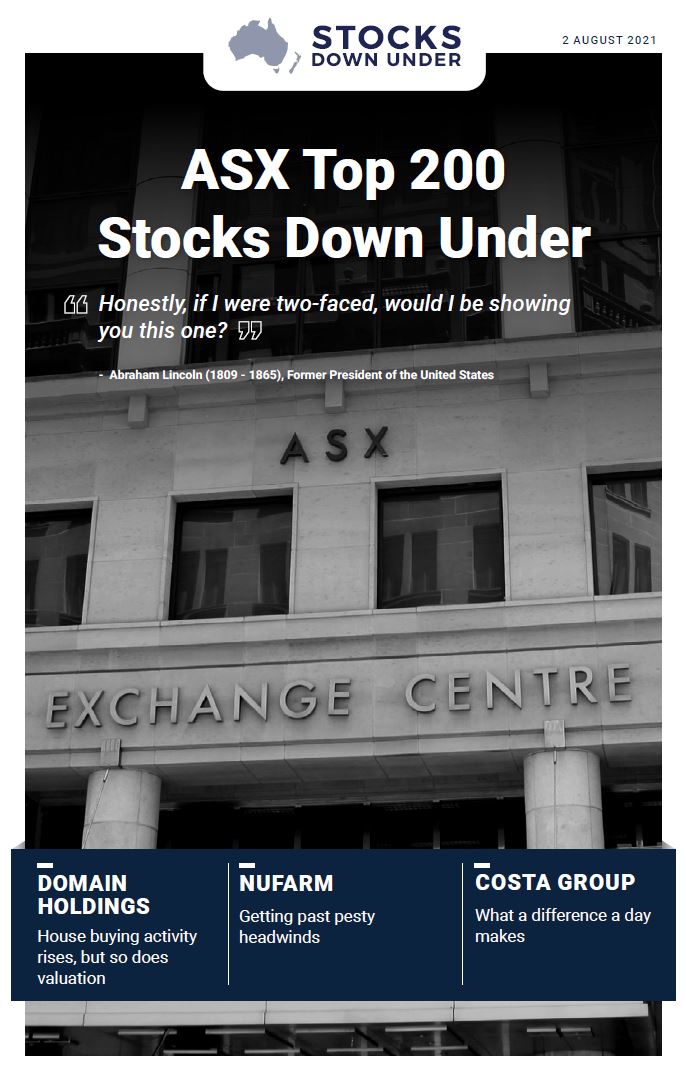 ASX Top 200 Stocks Down Under: Domain Holdings, Nufam, Costa Group