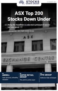 ASX Top 200 Stocks Down Under: Ansell, Super Retail Group, PPK Group
