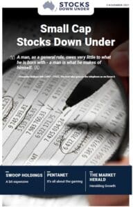 Small Cap Stocks Down Under 5 November 2021: Swoop Holdings, Pentanet, The Market Herald 2