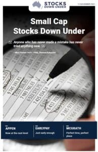 Small Cap Stocks Down Under 12 November 2021: Appen, EarlyPay, McGrath 2