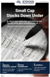 Small Cap Stocks Down Under 23 December 2021: Sequoia Financial Group, ReTech Technology, BlackWall 2