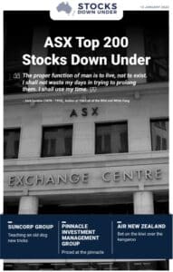 ASX Top 200 Stocks Down Under 10 January 2022: Suncorp Group, Pinnacle Investment Management Group, Air New Zealand 2