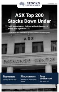 ASX Top 200 Stocks Down Under 31 January 2022: Wesfarmers, Chalice Mining, Home Consortium 2