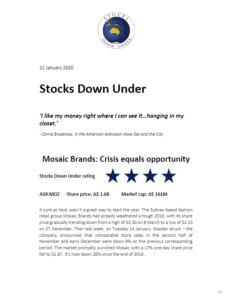 Stocks Down Under edition 22 01 2020 2