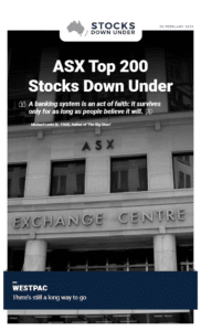 ASX Top 200 Stocks Down Under 28 February 2022: Westpac (ASX:WBC) 1