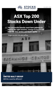 ASX Top 200 Stocks Down Under 28 March 2022: United Malt Group (ASX:UMG) 2