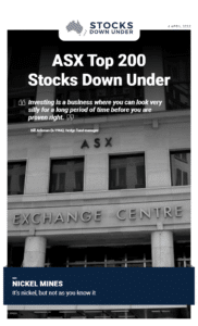 ASX Top 200 Stocks Down Under 4 April 2022: Nickel Mines (ASX:NIC) 2
