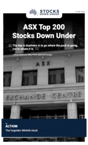 ASX Top 200 Stocks Down Under 12 September 2022: Altium (ASX:ALU) 1