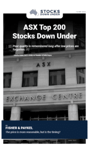 ASX Top 200 Stocks Down Under 19 September 2022: Fisher & Paykel (ASX:FPH) 2