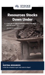 Resources Stocks Down Under 13 October 2022: Austral Resources (ASX:AR1) 2